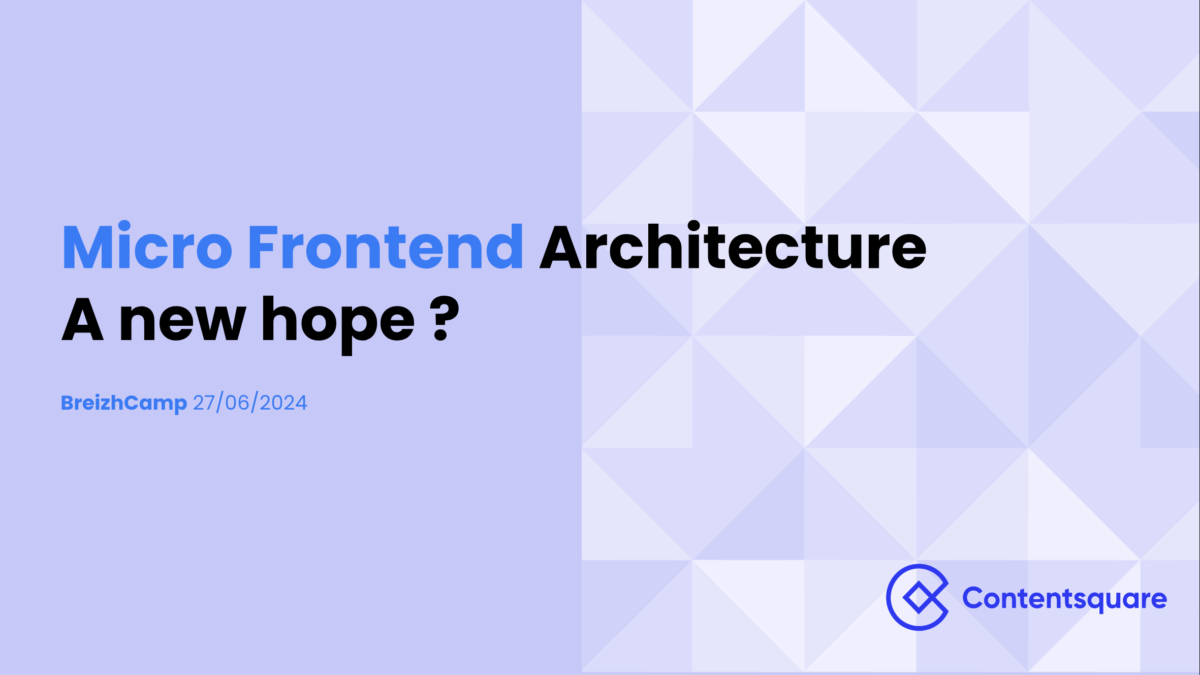 Architecture Micro Frontend